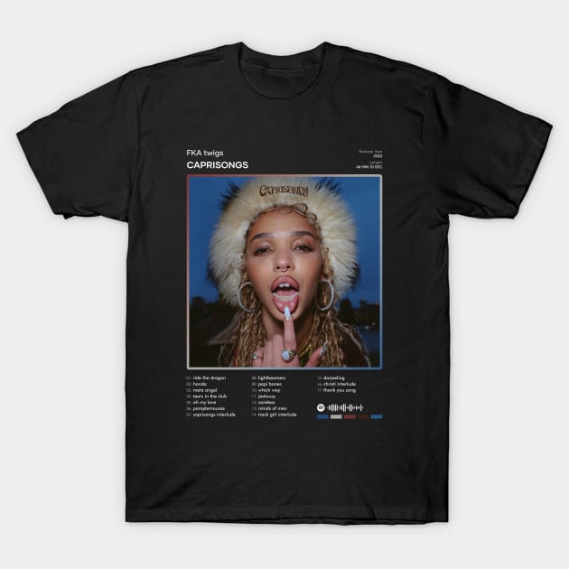 FKA twigs - CAPRISONGS Tracklist Album T-Shirt by 80sRetro